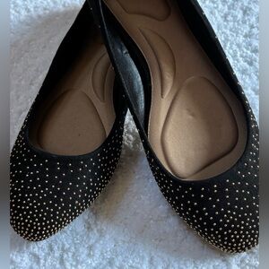 Apt. 9 Black and Gold Studded Flats